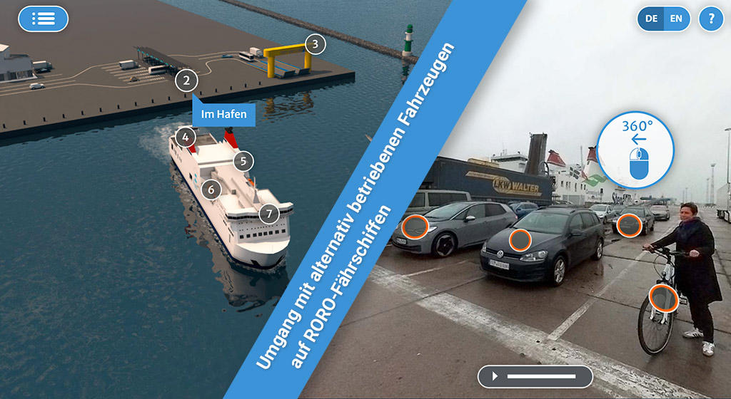 Demo 360° VR Anwendung: Umgang mit alternativ betriebenen Fahrzeugen auf RoRo-Fährschiffen